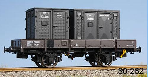 Flat car type NNTw with 2 small containers<br /><a href='images/pictures/LS_Models/30262.jpg' target='_blank'>Full size image</a>